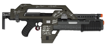 Aliens Cast Signed M41A Pulse Rifle -- Signed by 12 Key Cast Members Including Sigourney Weaver and Bill Paxton